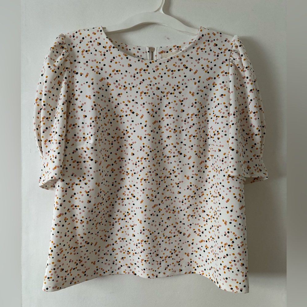 White Blouse w/ Speckled Dots